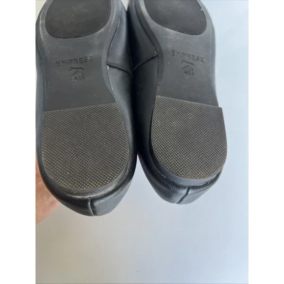 Empress Square Toe Ballet Flat Soft Black Leather Comfort Minimalist Size 10 - Picture 8 of 9